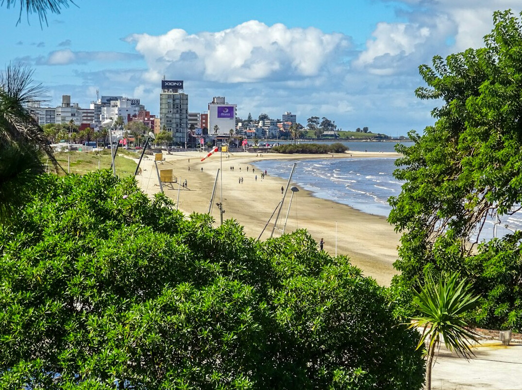 Luxury rooftop terrace overlooking the Montevideo coastline